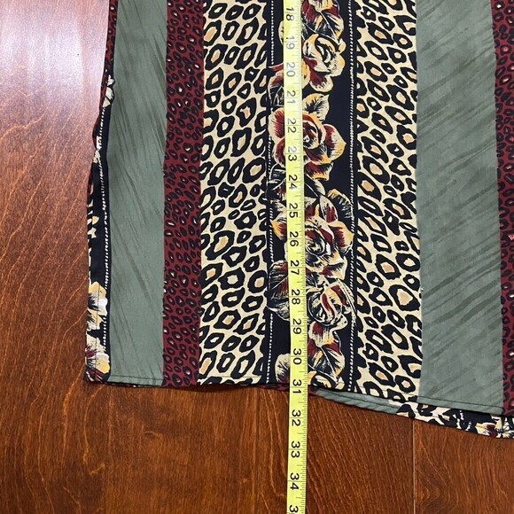 Notations Rayon Cotton Blend Leopard Print Vintage Blouse Women's Size 2XL - Picture 6 of 8